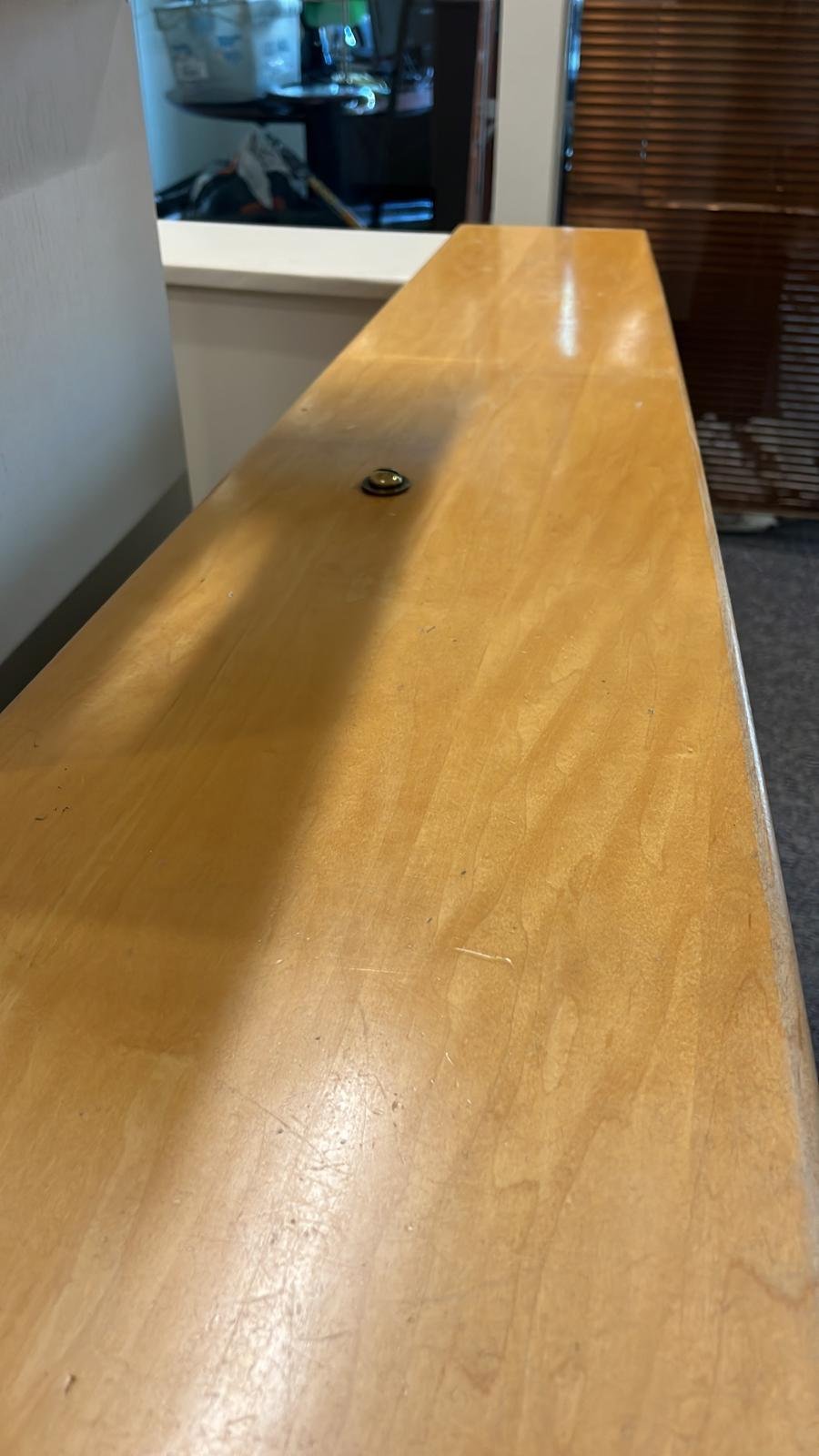 Finished office counter after stain service